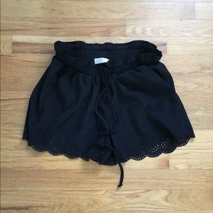 Black high wasted shorts